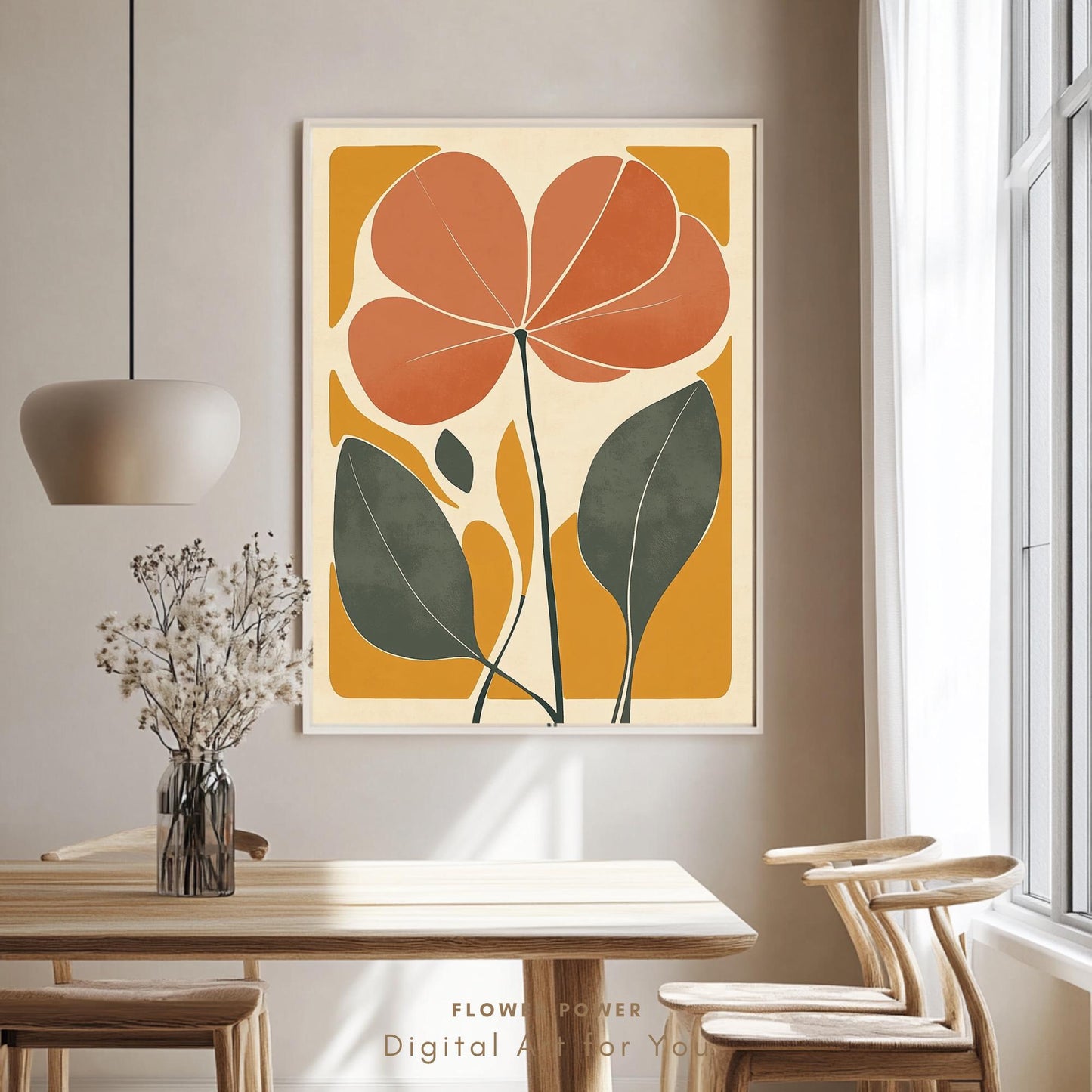 Póster Arte Flores Boho