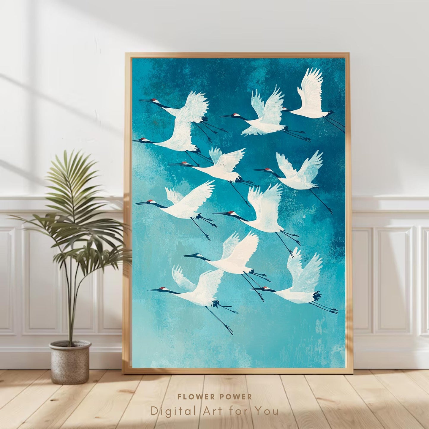 Gruyas elegantes volando