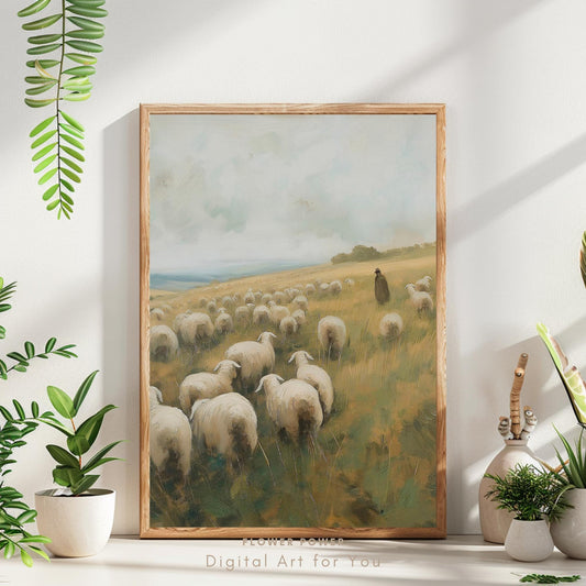 Pintura de Oveja Antigua