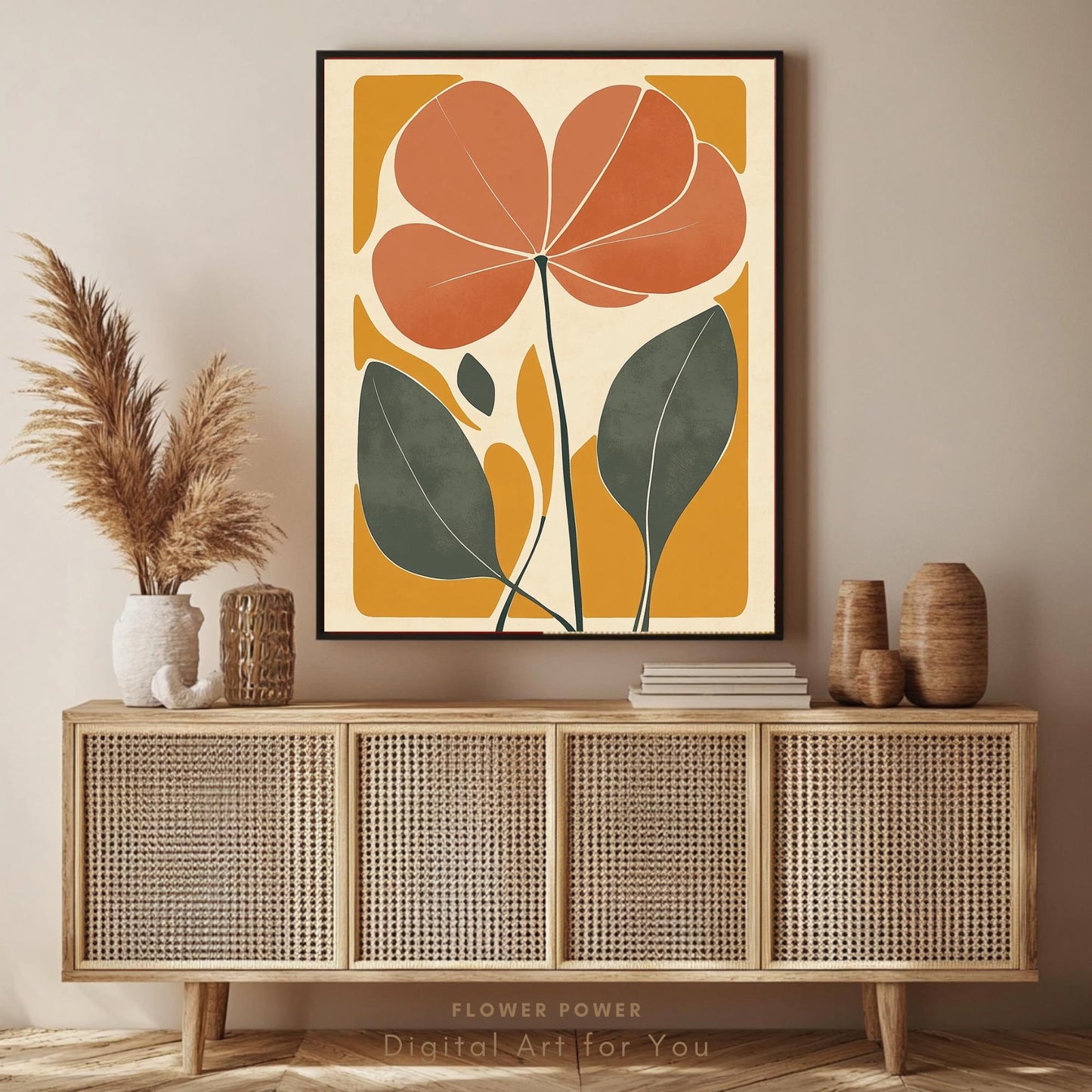Póster Arte Flores Boho