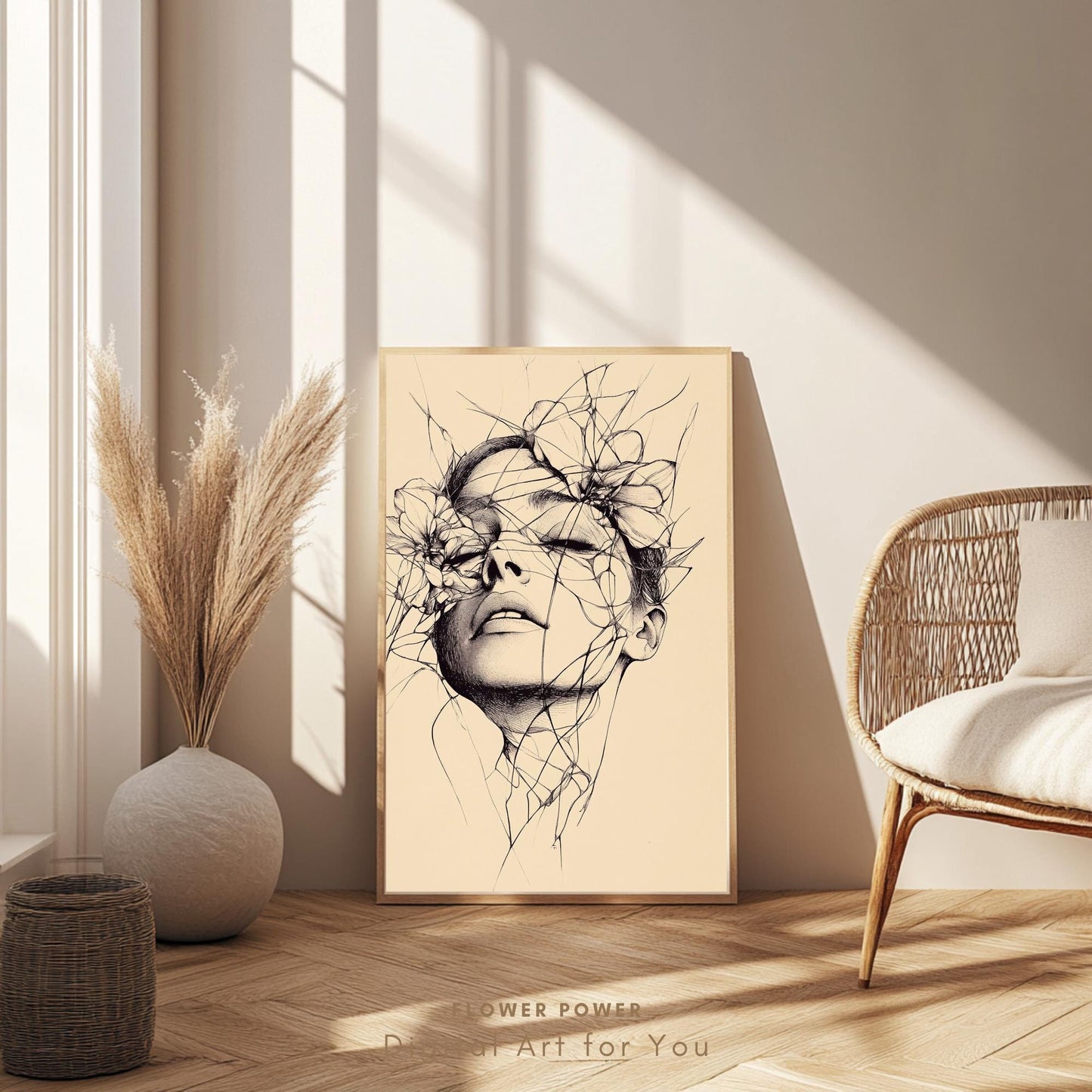 Arte Lineal Mujer Surrealista