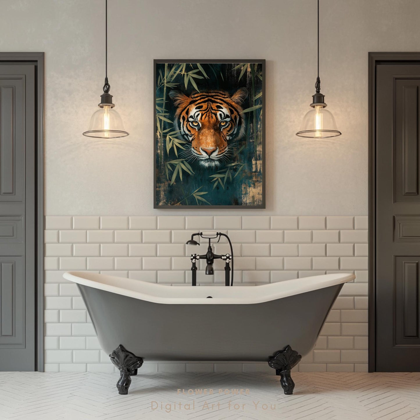 Lámina de Arte Ilustrada Tigre de Selva