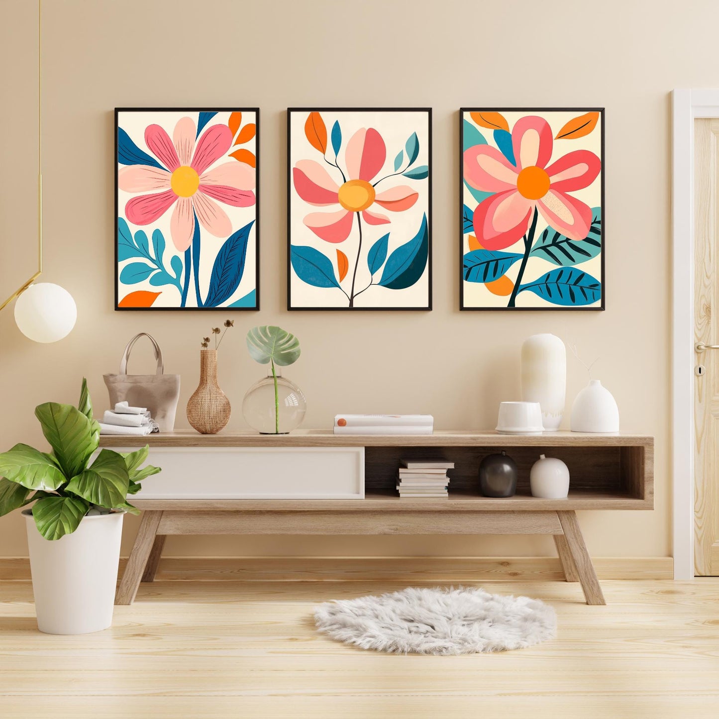 Tríptico Floral Moderno (Set de 3)