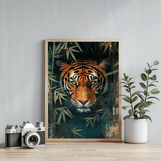Lámina de Arte Ilustrada Tigre de Selva