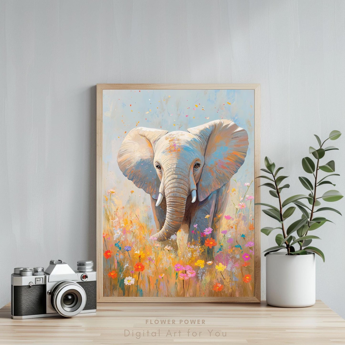 Lámina de Elefante Floral