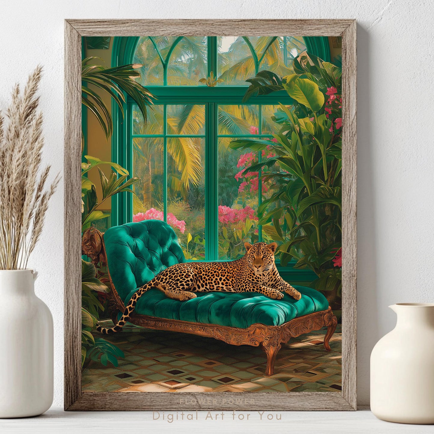 Lámina de Arte Botánico de Leopardo