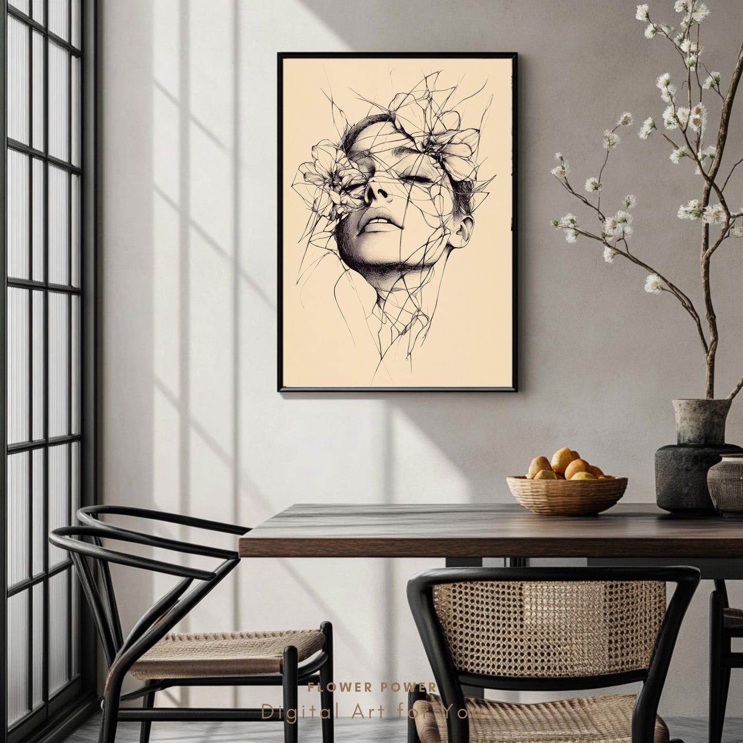 Arte Lineal Mujer Surrealista