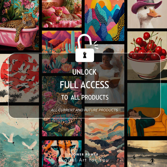 Full Digital Art Bundle, Maximalist Home Decor, Instant Access to Entire Shop - Maximalist & Eclectic Style, Trendy Wall Arts