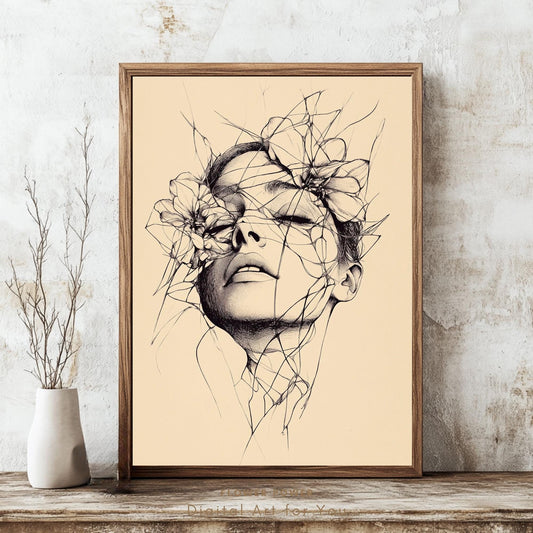 Arte Lineal Mujer Surrealista