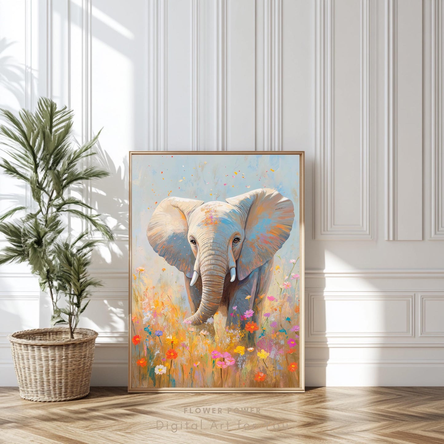 Lámina de Elefante Floral