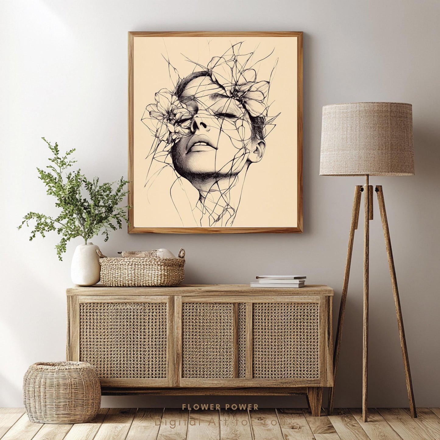Arte Lineal Mujer Surrealista