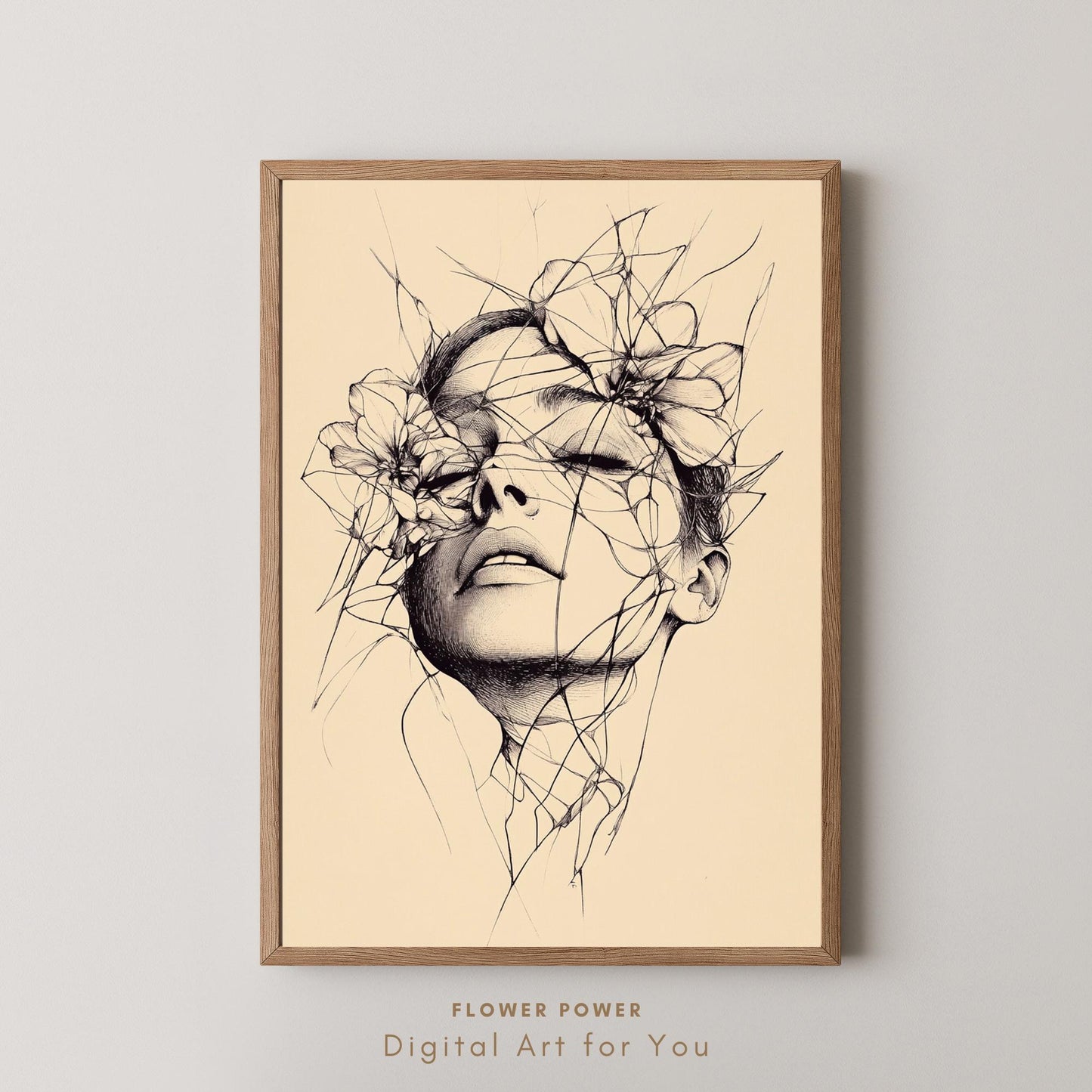 Arte Lineal Mujer Surrealista