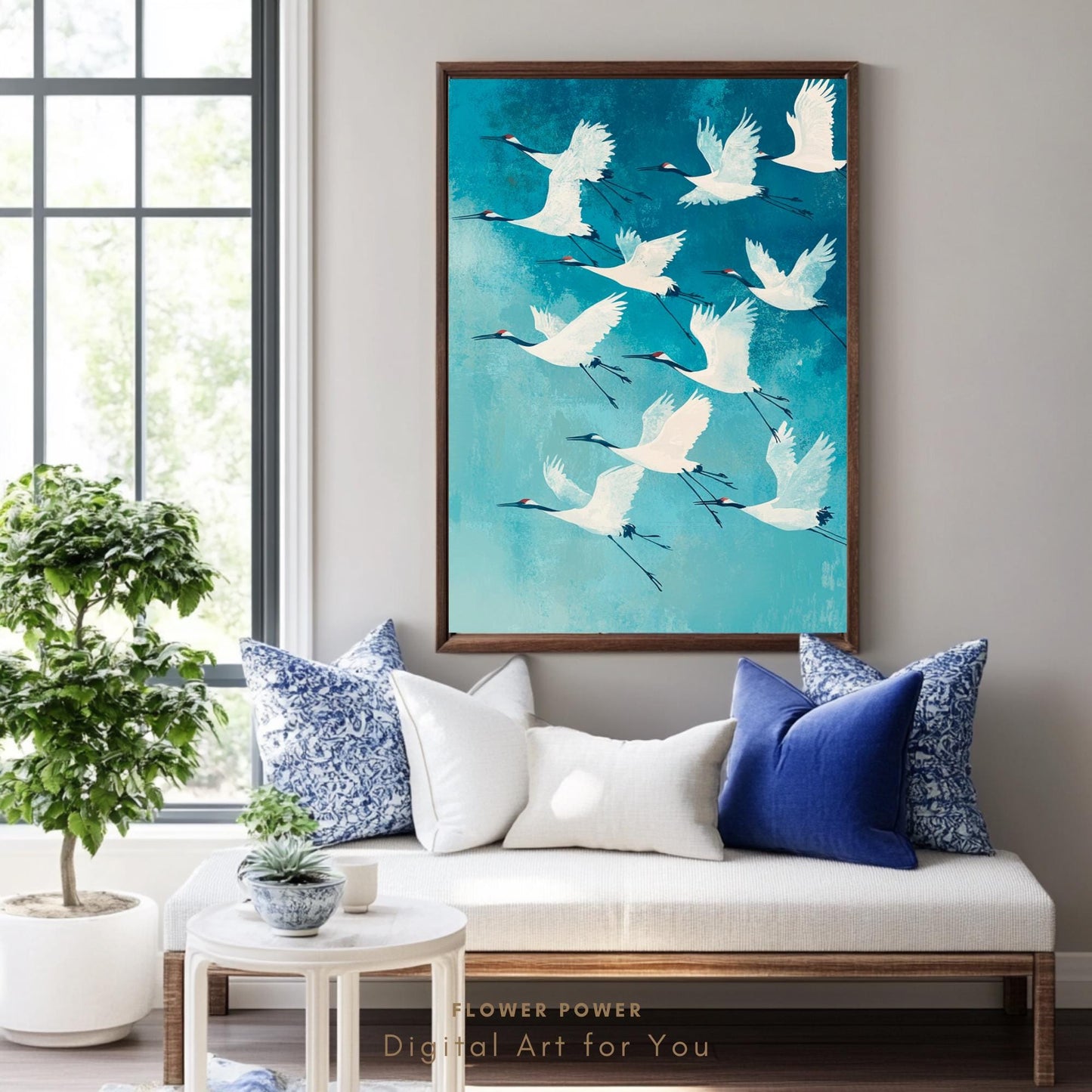 Gruyas elegantes volando