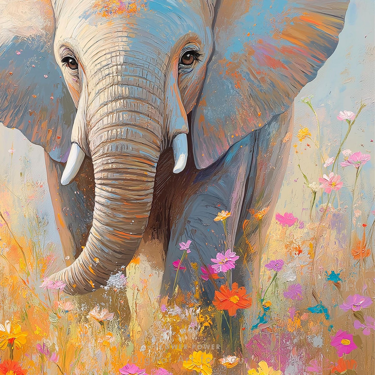 Lámina de Elefante Floral