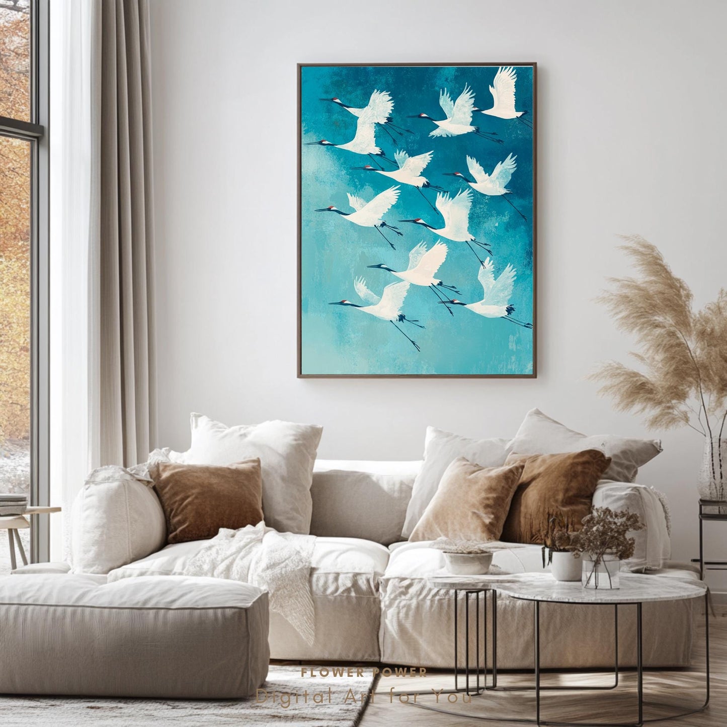 Gruyas elegantes volando