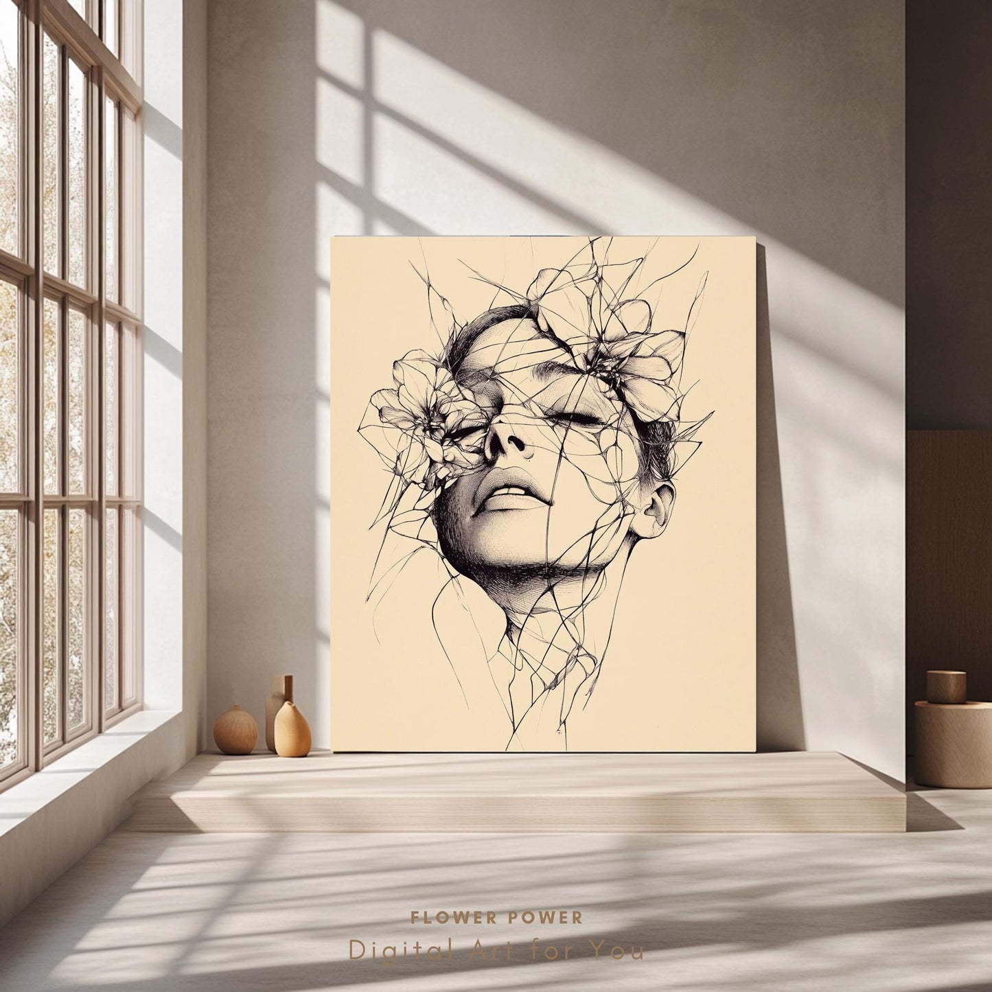Arte Lineal Mujer Surrealista