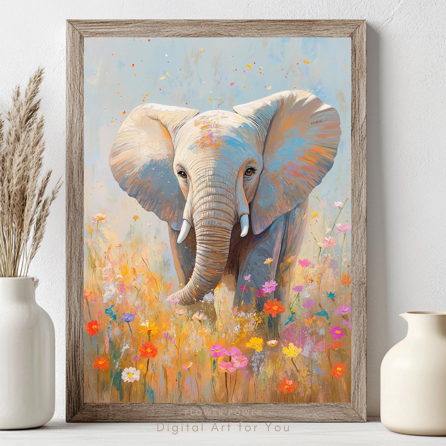 Lámina de Elefante Floral