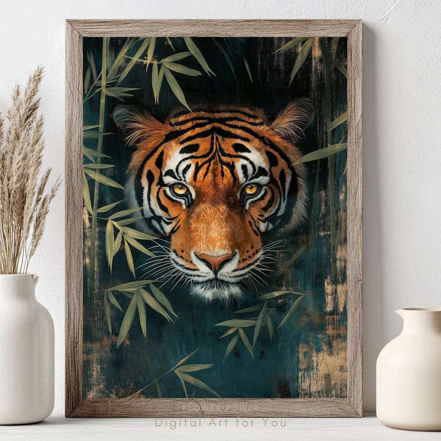Lámina de Arte Ilustrada Tigre de Selva