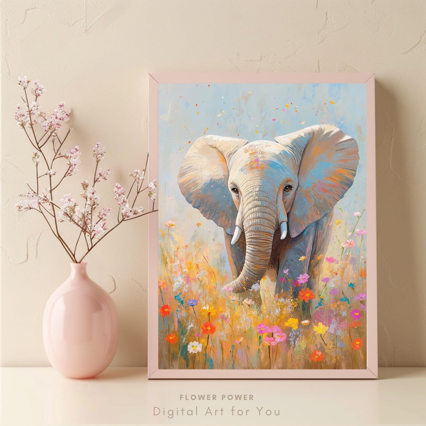 Lámina de Elefante Floral
