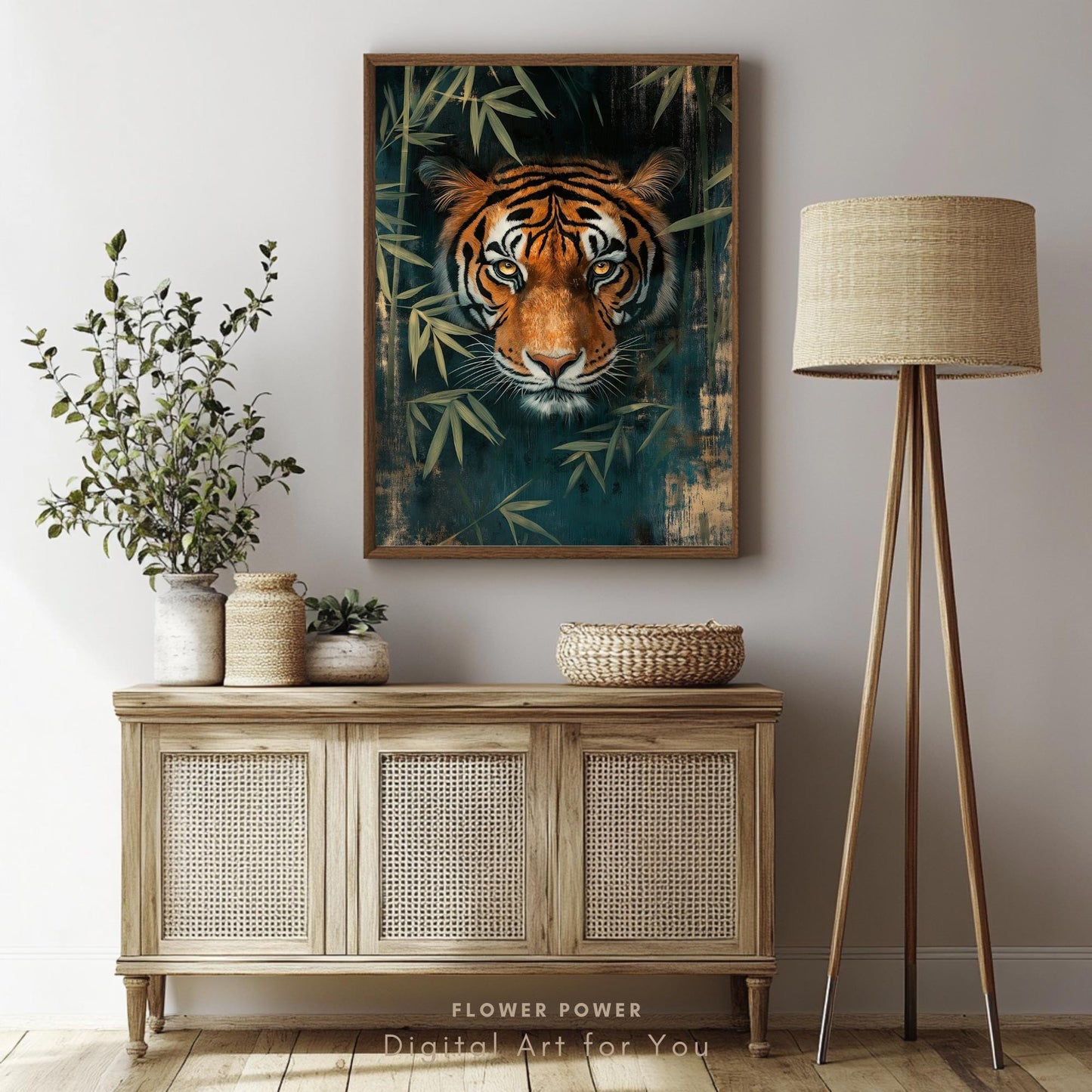 Lámina de Arte Ilustrada Tigre de Selva