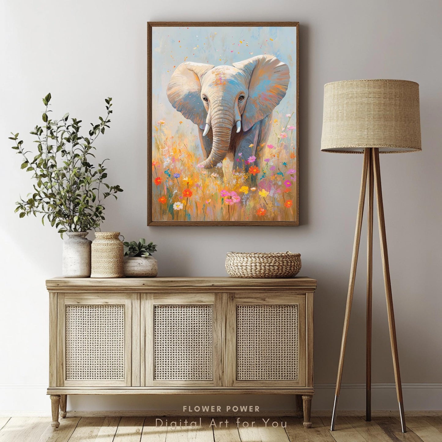 Lámina de Elefante Floral