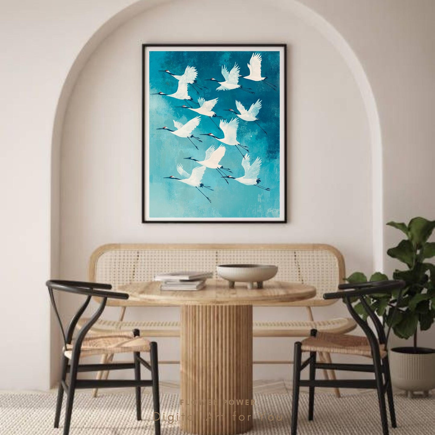 Gruyas elegantes volando