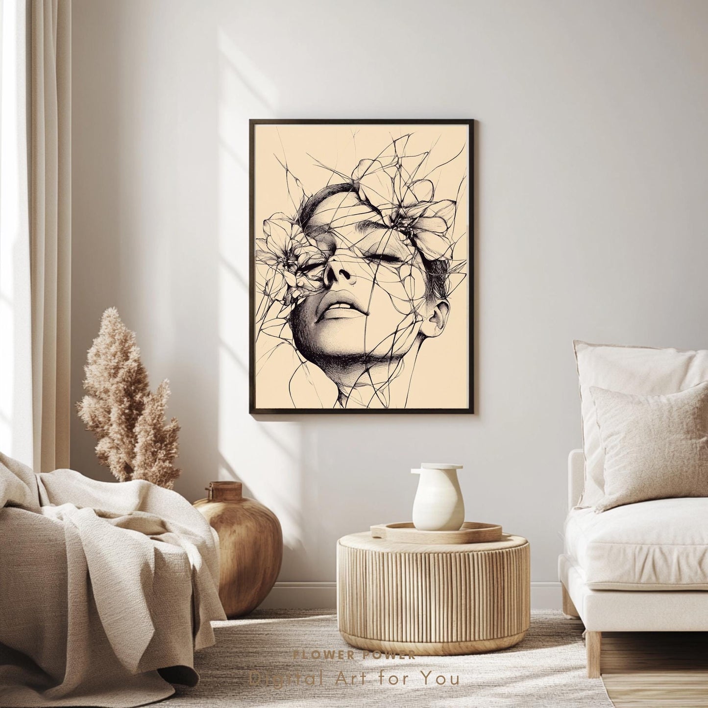Arte Lineal Mujer Surrealista