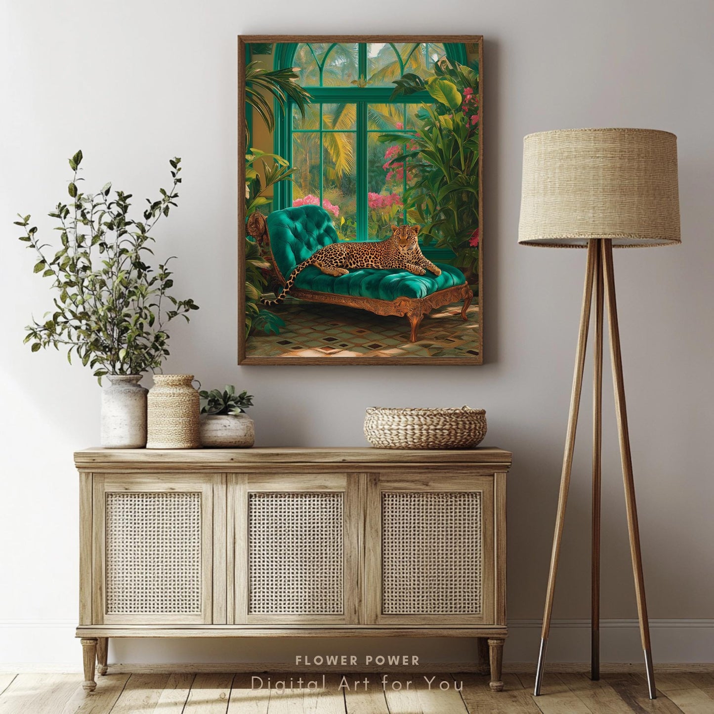 Lámina de Arte Botánico de Leopardo